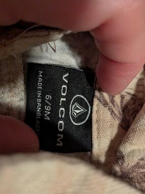 Volcom Cream and Brown Tropical Print One-Piece